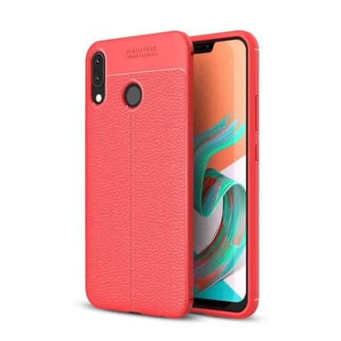 Nahkakuvioitu TPU kuori Asus Zenfone 5 / 5Z (ZE620KL)  - punainen