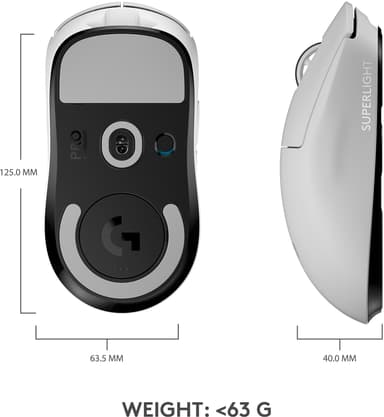 Logitech G Pro X Superlight langaton pelihiiri (valkoinen)