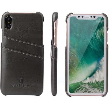 Retrokuori korttipaikoilla Apple iPhone X / Xs  - Tummanharmaa