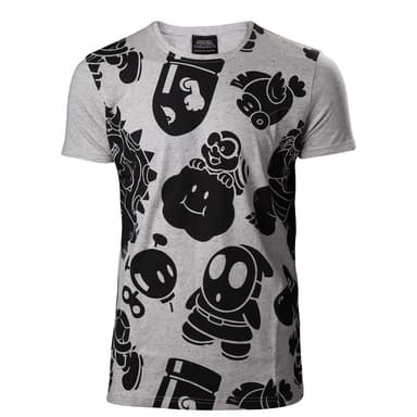 Nintendo t-paita - Hahmot (harmaa) (L)