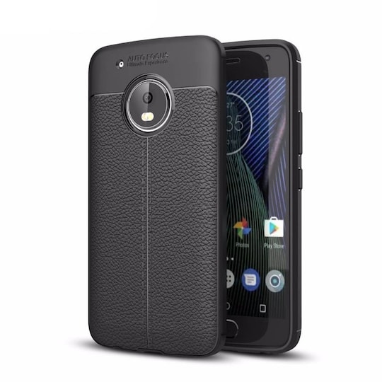 Nahkakuvioitu TPU kuori Motorola Moto G5 Plus (XT1683)  - musta