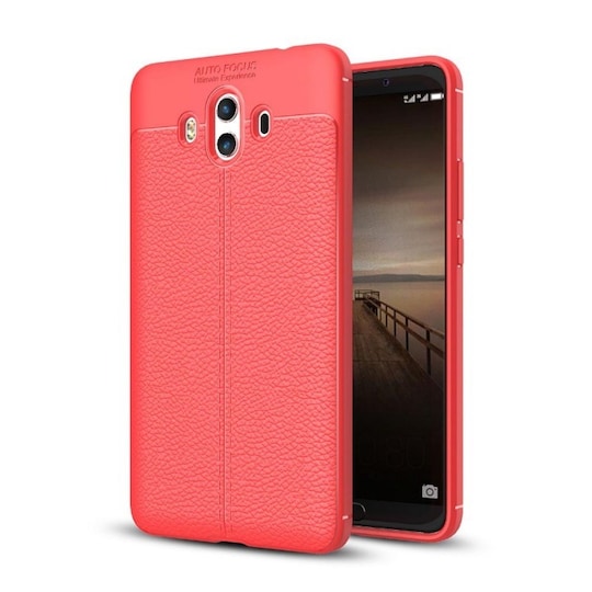 Nahkakuvioitu TPU kuori Huawei Mate 10 (ALP-L29)  - punainen