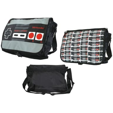 Nintendo NES käännettävä olkalaukku (musta/harmaa)