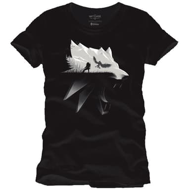T-paita The Witcher Wolf teema musta (L)