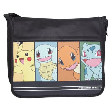 Pokemon hahmoilla kuvioitu olkalaukku (musta)