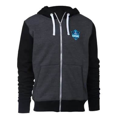 ESL One vetoketjullinen huppari (XL) (musta / harmaa)