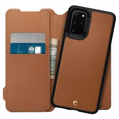 Samsung Galaxy S20 Plus Suojakotelo Wallet Brick Löstagbart Suojakuori Saddle Brown
