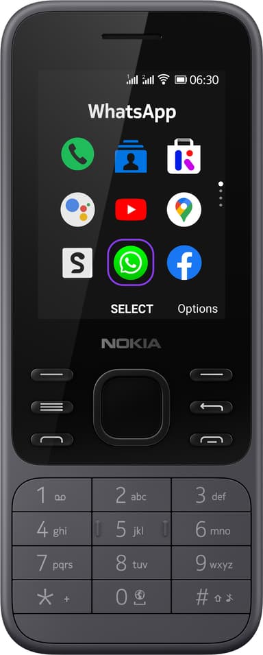 Nokia 6300 4G matkapuhelin (hiilenharmaa)
