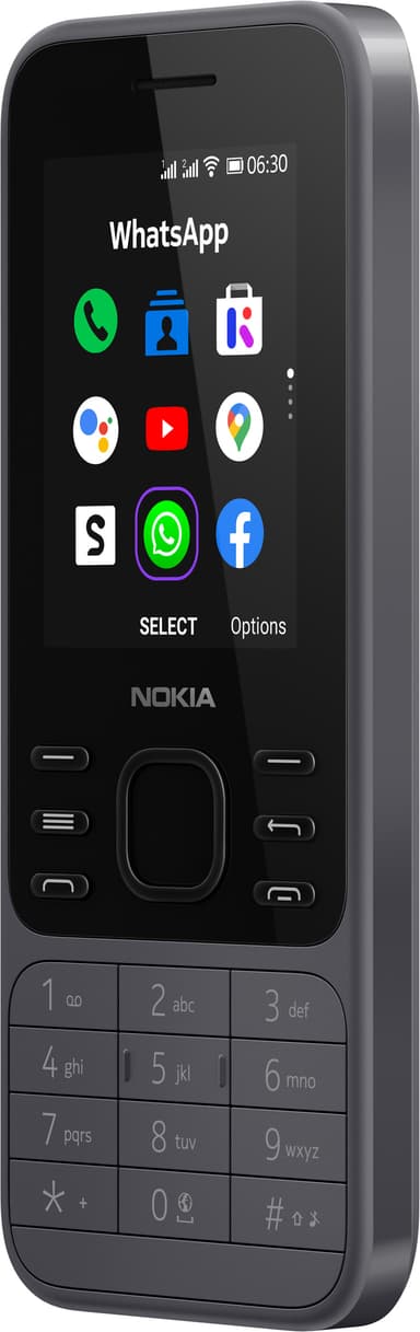 Nokia 6300 4G matkapuhelin (hiilenharmaa)