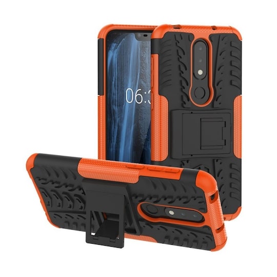 Iskunkestävä Suojakuori Nokia 6.1 Plus (TA-1083)  - oranssi