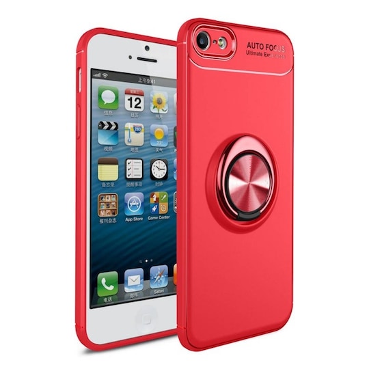 Slim Ring kotelo Apple iPhone 5, 5S, 5SE  - punainen