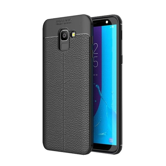 Nahkakuvioitu TPU kuori Samsung Galaxy J6 2018 (SM-J600F)  - musta