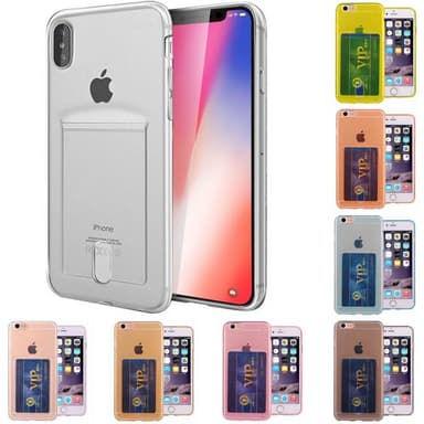 Silikonikuori Apple iPhone X / X -korttipaikalla  - keltainen