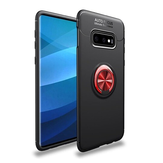 Slim Ring kotelo Samsung Galaxy S10E (SM-G970F)  - Musta / punainen