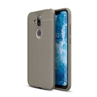 Nahkakuvioitu TPU kuori Nokia 8.1 2018 (TA-1128)  - harmaa