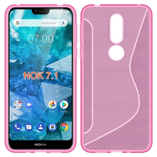 S Line Suojakuori Nokia 7.1 2018 (TA-1095)  - pinkki