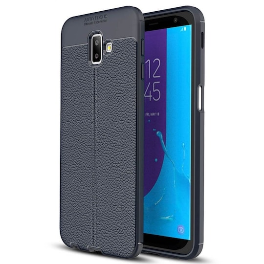 Nahkakuvioitu TPU kuori Samsung Galaxy J6 Plus (SM-J610F)  - sininen