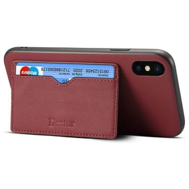Denior nahkakotelo, korttipaikka Apple iPhone XS Max (6.5 ")  - punain