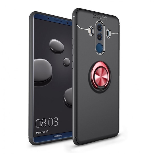 Huawei Mate 10 Pro Slim Ring kotelo (BLA-L29)  - Musta / punainen