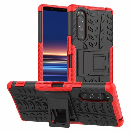 Iskunkestävä Suojakuori Sony Xperia 5 (J8210)  - punainen