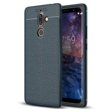 Nahkakuvioitu TPU kuori Nokia 7 Plus (TA-1046)  - sininen