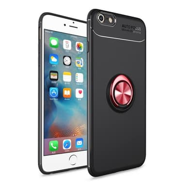 Slim Ring kotelo Apple iPhone 6 +, 6S Plus - Musta / punainen