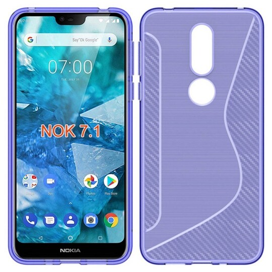 S Line Suojakuori Nokia 7.1 2018 (TA-1095)  - violetti