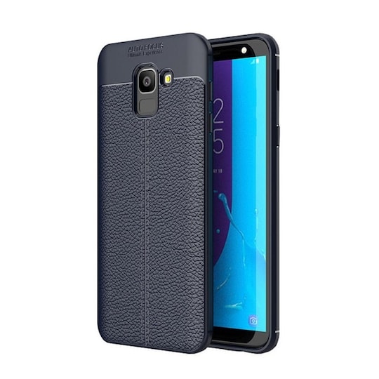 Nahkakuvioitu TPU kuori Samsung Galaxy J6 2018 (SM-J600F)  - sininen