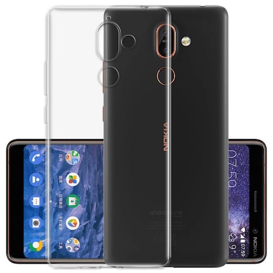 Silikonikotelo läpinäkyvä Nokia 7 Plus (TA-1046)