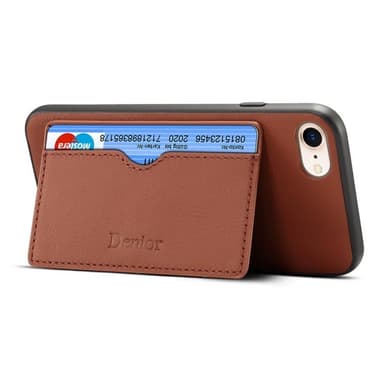 Denior nahkakotelo, korttipaikka Apple iPhone 7/8 (4.7 ")  - ruskea