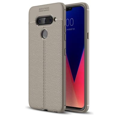 Nahkakuvioitu TPU kuori LG V40 ThinQ (LM-V405)  - harmaa