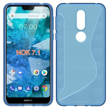 S Line Suojakuori Nokia 7.1 2018 (TA-1095)  - sininen