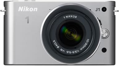 Nikon 1 J1 järjestelmäkamera + VR 10-30mm (hopea)