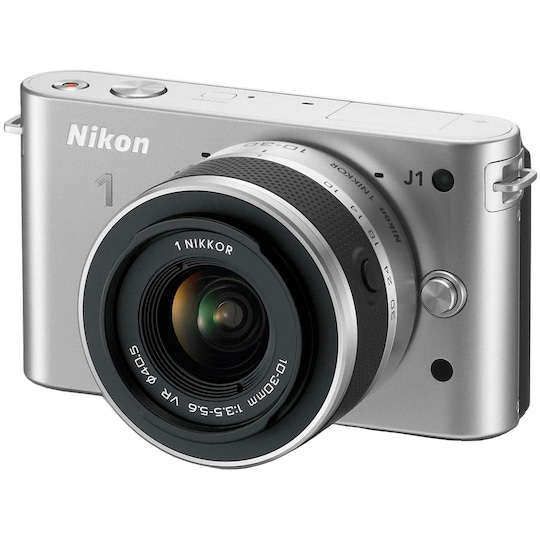 Nikon 1 J1 järjestelmäkamera + VR 10-30mm (hopea)