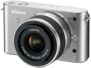 Nikon 1 J1 järjestelmäkamera + VR 10-30mm (hopea)