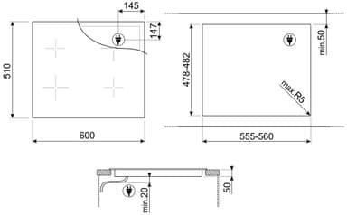 Smeg induktiotaso SI4642B (musta)