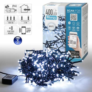 ECD Germany -sovelluksella ohjattu LED-valoketju jouluna 400 LED-valoa 8 m