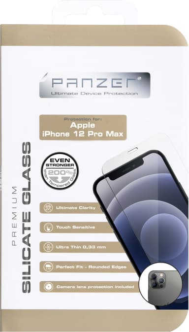 Panzer Full-Fit näytönsuoja iPhone 12 Pro Max (musta)