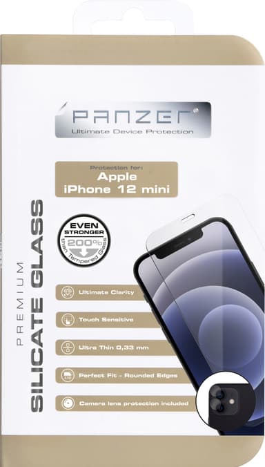 Panzer Full-Fit näytönsuoja iPhone 12 mini (musta)