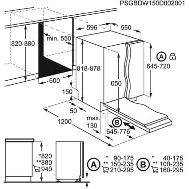 Electrolux astianpesukone EEA17100L täysin integroitava