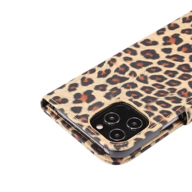 Leopardikuvioinen lompakkokuori iPhone 12 Pro Maxille - Ruskea