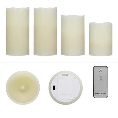 5 x LED-kynttilät kaukosäätimellä 4 aidon vahan setti