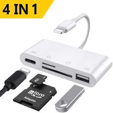 Lightning Muistinkortinlukijaan + USB & Lightning