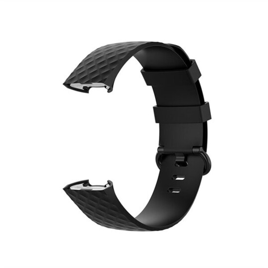Silikoniranneke Fitbit Charge4 / Charge 3 - L Musta