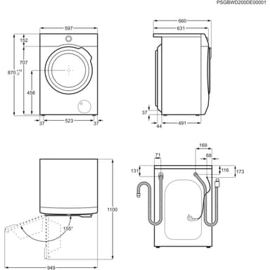 Electrolux kuivaava pyykinpesukone EW9W8862E9