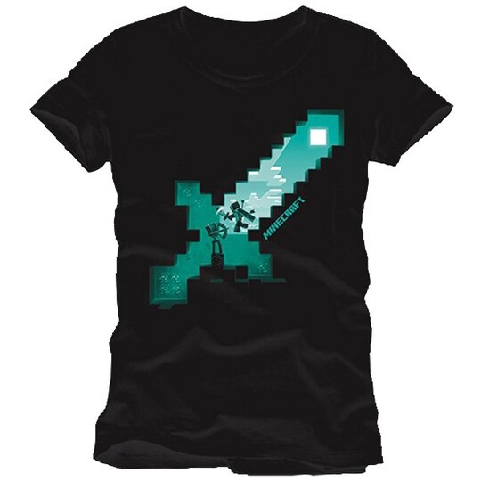 Minecraft t-paita - Diamond Sword (musta) (L)