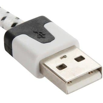 Tekstiilikaaplei Lightning iPhone 5 / 5S / 5C / SE / 6 / 6s / 6 Plus - Valkoinen