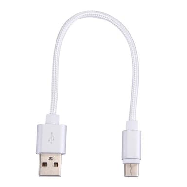 Lyhyt USB-kaapeli 3.1 Tyyppi-C vahvaa nylonkangasta