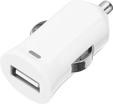 Sandstrøm USB-A autolaturi Lightning kaapelilla 1m (valkoinen)