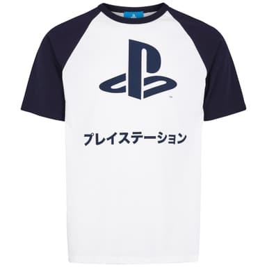 T-paita PlayStation Japanese - logo (valk/sininen) (L)